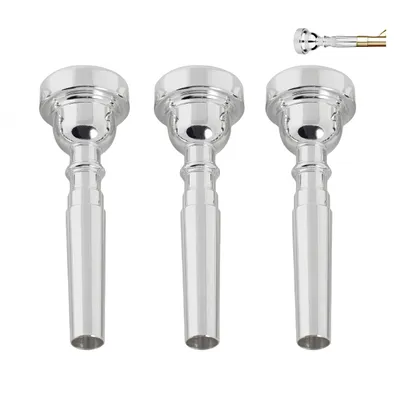 Immagine prodotto di Bocchino per tromba - Set di 3 pezzi - Ottone - 3C, 5C e 7C - Argento