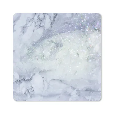 Produktbild von MuchoWow® Mauspad Mousepad Marmor - Glitter - Blau 30x30 cm - Mousepads - Maus Mat - Pad - Mausunterlage - Gaming