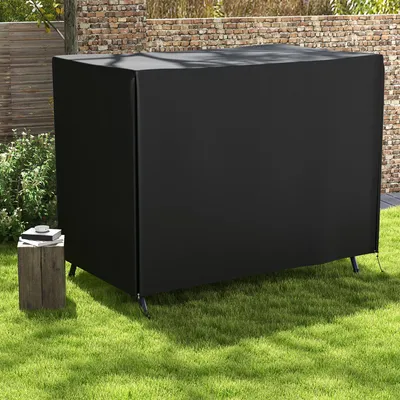 Produktbild von SUGIFT Abdeckung Gartenschaukel, Schutzhülle Hollywoodschaukel, Oxford-Gewebe, wasserfest, Schwarz | Reißverschluss | UV-Schutz | 205 x 124 x 164 cm
