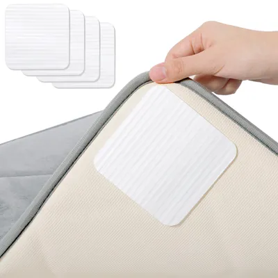 Imagen del producto de Base antideslizante para alfombras, 10 x 10 cm, juego de 4 unidades, lavable, para alfombras