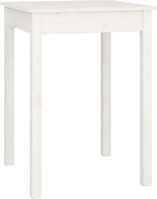 A plain white background with a white wooden table.