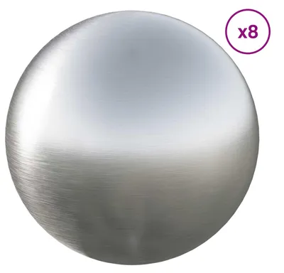 Immagine prodotto di vidaXL Palla spazzolata, 8 pezzi, diametro 5 cm, acciaio inossidabile argentato, modello 201