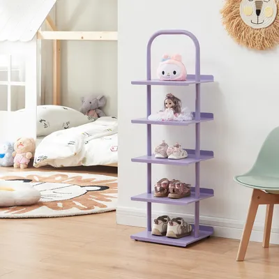 Zdjęcie produktu dla Półka na buty dziecięce "Poytya" z 5 poziomami Stal 96 x 30 x 27 cm Fioletowy