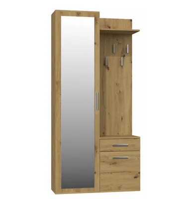 Image de Mur d'antichambre avec miroir RASMUS - chêne artisanal