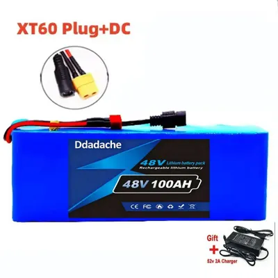 Obrázek produktu pro 48V 100Ah lithium-iontová baterie – bateriový balík 13S3P s BMS – 2000W – konektor XT60+DC – nabíječka 54,6V v ceně – pro elektrické koloběžky