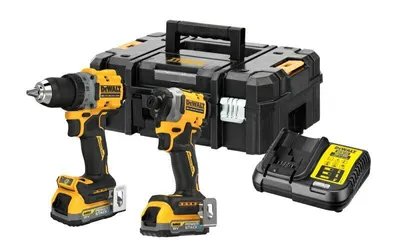 Zdjęcie produktu dla Dewalt Zestaw Combo 18V Wkętarka Dcd800 + Zakrętarka Dcf850 2X1,7Ah Powerstack Dck2051E2T