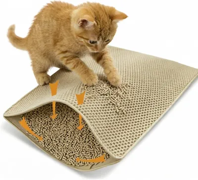 Imagen del producto de Alfombrilla doble para areneros, 45x60 cm, impermeable, para gatos