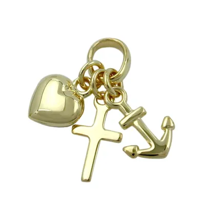 Produktbild von Anhänger 15mm Glaube-Liebe-Hoffnung glänzend 9Kt GOLD gold 15mm