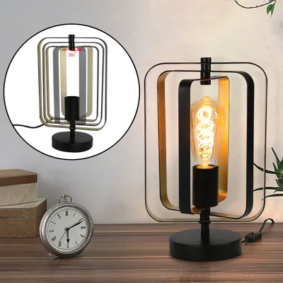 Obrázok produktu pre ZMH stolová lampa priemyselná vintage otočná dekoratívna nočná lampa E27 kovová LED vymeniteľné tienidlo otočné