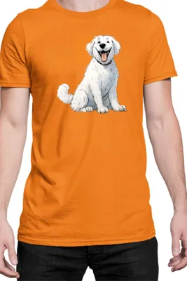 Immagine prodotto di Maglietta da uomo Funny Dogs Breeds Kuvasz Dog Breed, Man XL , Orange