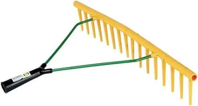Image de Râteau plastique (polypropylène 16 dents support de manche ø 27 mm sans manche pour foin/herbe/feuilles)