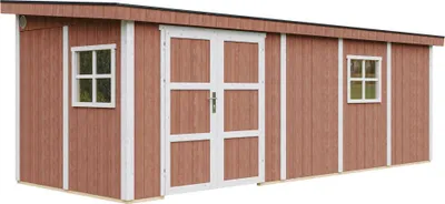 Produktbild von Gartenhaus 14,3 m² - H231x248x648 cm - Ohne Boden und Seitenwand – Timbela M941B-REDWOOD RED