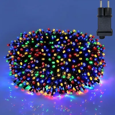 Image de Guirlande lumineuse - Éclairage décoratif - Pour décoration extérieure - Avec fonction minuterie - 100 mètres - Multicolore