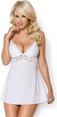 Obrázek produktu pro Obsessive - Babydoll Set With Lace - White