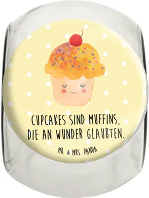 Produktbild von Mr. & Mrs. Panda Teedose Cupcake L 870ml - Gelb Pastell - Geschenk, Wunder, Kaffeedose, Motivation Sprüche, Vorratsbehälter, Bonboniere, Tiermotive, Vorratsglas, Backen