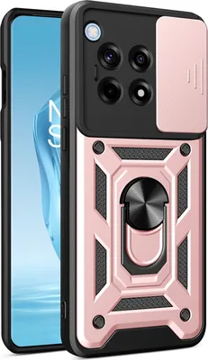 Produktbild von Hülle für OnePlus 12R Magnetische Ring Ständer Halter Dia Kameraschutz TPU Bumper Silikon Schutzhülle Rosa
