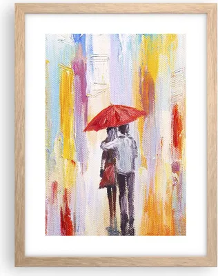 Produktbild von Gerahmtes Poster - Rahmen in heller Eiche - Liebhaber Regenschirm - 30x40 cm - Wand Bild - Wanddeko - Wandbilder - Wandposter - Bilderrahmen - Bilder - Kunstdruck - Wandbild - P2NPA30x40-3692