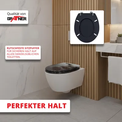 Produktbild von Grafner WC-Sitz in verschiedenen Designs : Black Stone Farbe: Black Stone
