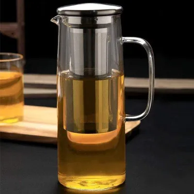 Image de Carafe en verre DigiRigi® TAMUME pour café infusé à froid, 1,2 litre, avec filtre en acier inoxydable