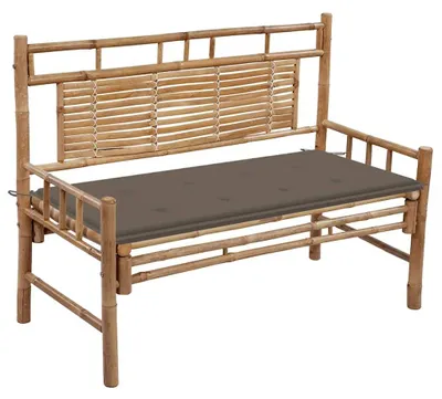 Obrázek produktu pro vidaXL Zahradní lavička s polštářem 120 cm Bamboo