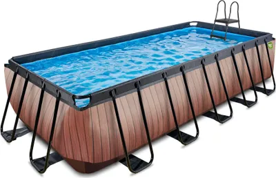 Zdjęcie produktu dla EXIT Wood Basen Stelażowy 540x250x122cm, Basen Naziemny, z Pompą Filtracyjną, Brązowy