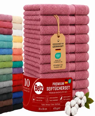 Produktbild von Betz Premium Seiftücher Set 10-teilig – 10× Seiftuch 30×30 cm, 100% Baumwolle 470 g/m², weich & saugstark, ® Farbe Altrosa, KI-generiertes Bild