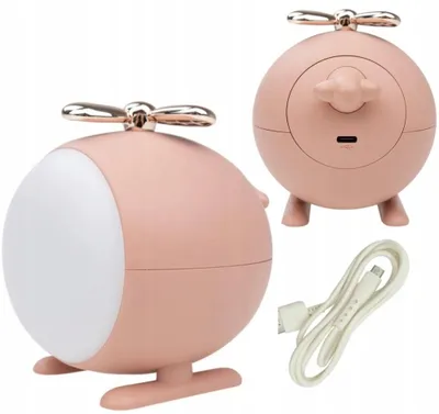 Obrázek produktu pro Noční lampička LED pro děti, bezdrátová, helikoptéra, růžová, USB, Ecolight
