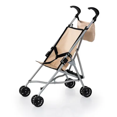 Produktbild von Bayer Design 30575AB Puppenbuggy mit Tasche, Doppelräder, faltbar, aus Metal, für Puppen bis 46 cm