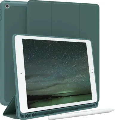 Produktbild von EAZY CASE Smartcase mit Stifthalter für Apple iPad 10,2" (2019, 2020, 2021) Hülle mit Stifthalterung, Tablet Cover aufstellbar 10,2 Zoll in Grün