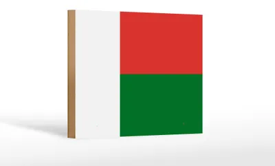 Produktbild von Holzschild Flagge Madagaskars 18x12 cm Flag of Madagascar Dekoration