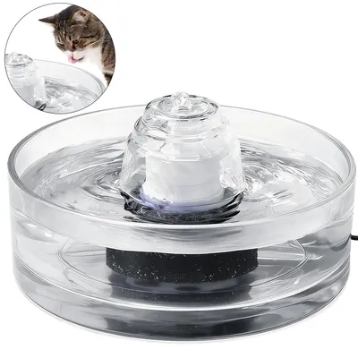 Produktbild von Glas Trinkbrunnen für Katzen 2,7L – Automatischer Haustier Wasserspender aus transparentem Glas für Katzen & kleine Hunde