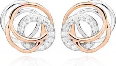Immagine prodotto di Eleganti orecchini bicolore con zirconi SC407
