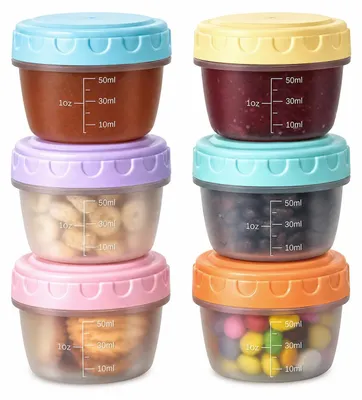Image de VINATO, lot de 6 petites boîtes en plastique avec couvercle, boîtes de conservation avec couvercle, 80 ml