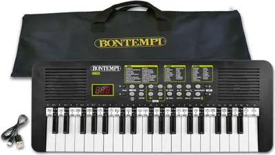 Produktbild von Bontempi 15 3787, Spielzeug-Musikinstrument, MIDI-Keyboard, 7 Jahr(e), AA, 1,22 kg, Schwarz, Weiß