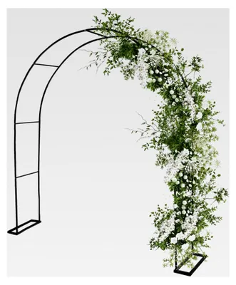 Produktbild von Rosenbogen für den Garten, Kletterpflanzen, 180 x 220 cm, Metall, Schwarz, Außendekoration für Hochzeit und Geburtstag