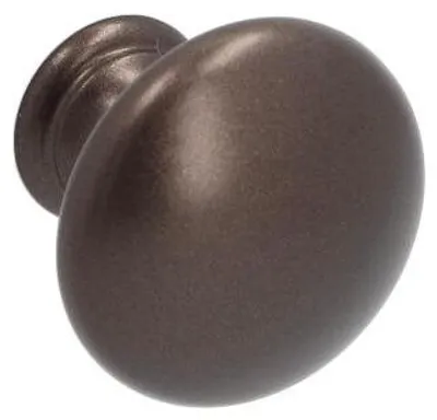 Zdjęcie produktu dla Przycisk do mebli, wykonany z zamaku. Średnica 25 mm, kolor: brązowy (imitacja aluminium). Zestaw 25 sztuk