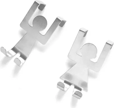 Produktbild von Jumadas Türhaken – Türhaken – Silber – Badezimmer – Zimmer – Figuren – 2 Stück