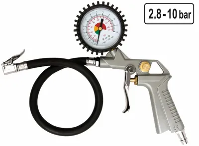 Obrázek produktu pro Pistole na hustění pneu s manometrem 2,8-10 bar