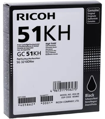 Obrázek produktu pro Ricoh 405862, Vysoká (XL) výtěžnost, Černá, 1 kusů, 2900 str., Balení po jednom