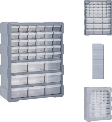 Obrázek produktu pro vidaXL Vícezásuvkový organizér s 39 zásuvkami 38x16x47 cm - Boxy na nářadí