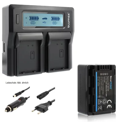 Produktbild von 1x Akku + Lader für Panasonic VW-VBT190 E-K VW-VBK180 VW-VBT380 2020 mAh