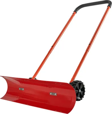 Zdjęcie produktu dla SucceBuy łopata do śniegu z kółkami, łopata do śniegu 955 mm z odwracalnym ostrzem, regulowany uchwyt 90°, plastikowy pług do śniegu na podjazd