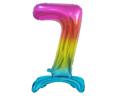 Immagine prodotto di Balon foliowy cyfra 7 stojący kolorowy 74 cm