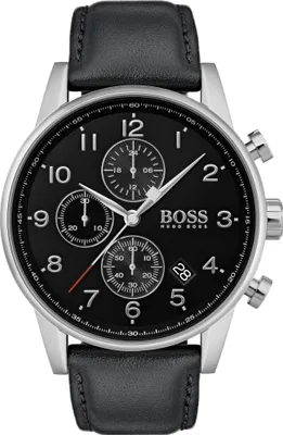 Immagine prodotto di Hugo Boss Cronografo Orologio da polso al quarzo in pelle Smartwatch Blu Uomo
