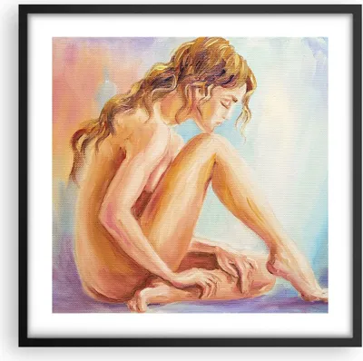 Produktbild von Gerahmtes Poster - Schwarzer Rahmen - Frau Nacktheit Abgesehen von - 50x50 cm - Wand Bild - Wanddeko - Wandbilder - Wandposter - Bilderrahmen - Bilder - Kunstdruck - Wandbild - P2BAC50x50-4174