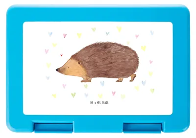 Produktbild von Mr. & Mrs. Panda Lunchbox Igel Herzen - Weiß - Geschenk, Bento Box, Vertrauen, Snackbox, Kuss, Vorratsdose, Frischhaltedose, Bentobox, Liebe, Herz, Lustige Sprüche