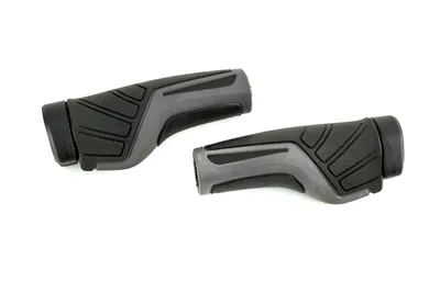 Produktbild von 1 Paar Herrmans Endorfin Lenker Griffe 128 mm schwarz grau mit Lenkerklemmschelle 22,2 mm