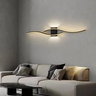 Image de Applique murale LED moderne, noire, pour intérieur, 27W, 3000 lumens