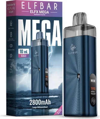 Immagine prodotto di ELFBAR ELFX MEGA Navy – Batteria 2800 mAh, display a colori, USB-C