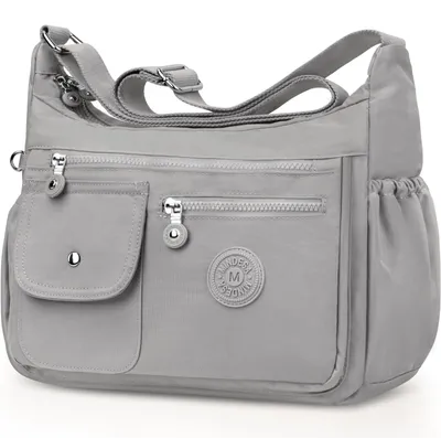 Produktbild von Damen Schultertasche aus wasserdichtem Nylon mit mehreren Fächern